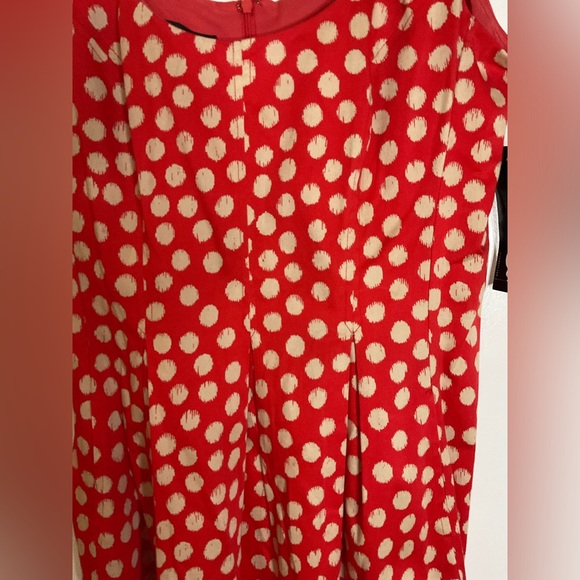 Nine West red white polkadot midi sleeveless dress size 12 - Picture 2 of 6